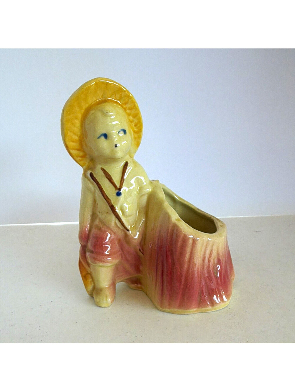 Little Fisher Boy #532 USA 591 Mid 20th Century Art Pottery Glossy
